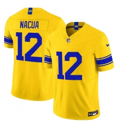 Men's Los Angeles Rams #12 Puka Nacua Yellow 2026 F.U.S.E. Vapor Limited Football Stitched Jersey Men's Los Angeles Rams #12 Puka Nacua Yellow 2026 F.U.S.E. Vapor Limited Football Stitched Jersey