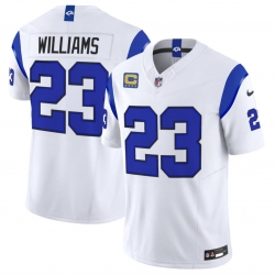 Men's Los Angeles Rams #23 Kyren Williams White 2026 F.U.S.E. With 4- Star C Patch Vapor Limited Football Stitched Jersey