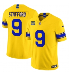 Men's Los Angeles Rams #9 Matthew Stafford Yellow 2026 F.U.S.E. With 4- Star C Patch Vapor Limited Football Stitched Jersey