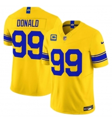 Men's Los Angeles Rams #99 Aaron Donald Yellow 2026 F.U.S.E. With 4- Star C Patch Vapor Limited Football Stitched Jersey