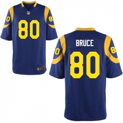 Men's Nike St. Louis Rams 80 Isaac Bruce Game Light Blue Alternate Throwback NFL Jersey