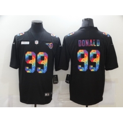 Nike Los Angeles Rams 99 Aaron Donald Black Vapor Untouchable Rainbow Limited Jersey