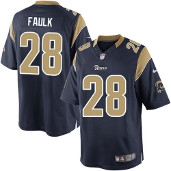 Nike Navy Blue Mens NFL #28 St. Louis Rams Marshall Faulk Elite Home Jersey