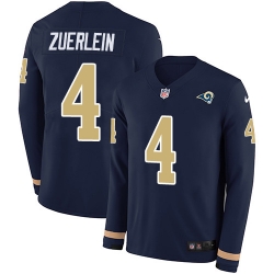 Nike Rams 4 Greg Zuerlein Navy Blue Team Color Men s Stitched NFL Limited Therma Long Sleeve Jersey