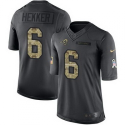 Nike Rams #6 Johnny Hekker Black Mens Stitched NFL Limited 2016 Salute to Service Jersey