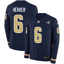 Nike Rams 6 Johnny Hekker Navy Blue Team Color Men s Stitched NFL Limited Therma Long Sleeve Jersey