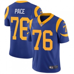 Nike Rams #76 Orlando Pace Royal Blue Alternate Mens Stitched NFL Vapor Untouchable Limited Jersey