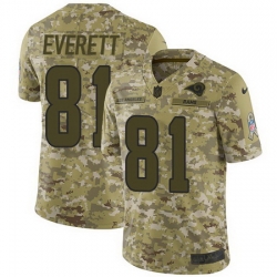 Nike Rams #81 Gerald Everett Camo Mens Stitched NFL Limited 2018 Salute To Service Jersey