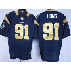 Nike St. Louis Rams 91 Chris Long Blue Elite NFL Jersey