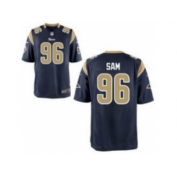 Nike St. Louis Rams 96 Michael Sam Blue Elite NFL Jersey