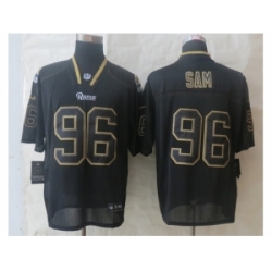 Nike St. Louis Rams 96 Michael Sam black Elite Lights Out NFL Jersey