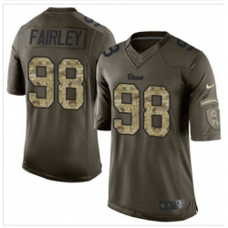 Nike St  Louis Rams #98 Nick Fairley Green Men 27s Stitched NFL Limited Salute to Service Jersey