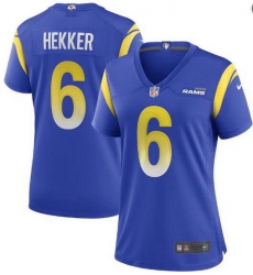 Women Los Angeles Rams 6 Johnny Hekker Vapor Limited Blue Jersey