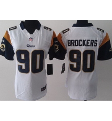 Women Nike St. Louis Rams 90 Brockers White LIMITED Jerseys