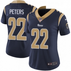 Womens Nike Los Angeles Rams 22 Marcus Peters Navy Blue Team Color Vapor Untouchable Elite Player NFL Jersey