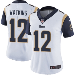 Womens Nike Rams #12 Sammy Watkins White  Stitched NFL Vapor Untouchable Limited Jersey