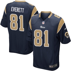 Nike Rams #81 Gerald Everett Navy Blue Team Color Youth Stitched NFL Elite Jersey