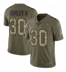 Youth Nike Los Angeles Rams 30 Todd Gurley Limited OliveCamo 2017 Salute to Service NFL Jersey