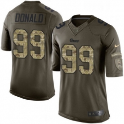 Youth Nike Los Angeles Rams 99 Aaron Donald Elite Green Salute to Service NFL Jersey