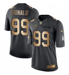 Youth Nike Los Angeles Rams 99 Aaron Donald Limited BlackGold Salute to Service NFL Jersey