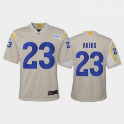 Youth Nike Rams 23 Cam Akers Bone Vapor Limited Jersey