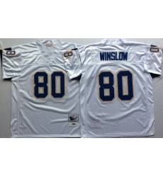 Chargers 80 Kellen Winslow White Throwback Jersey