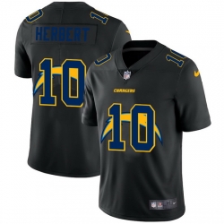 Los Angeles Chargers 10 Justin Herbert Men Nike Team Logo Dual Overlap Limited NFL Jersey Black