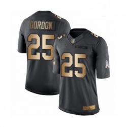 Men Los Angeles Chargers 25 Melvin Gordon Limited Black Gold Salute to Service Football Jersey