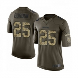 Men Los Angeles Chargers 25 Melvin Gordon Limited Green Salute to Service Football Jersey