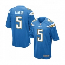 Men Los Angeles Chargers 5 Tyrod Taylor Game Electric Blue Alternate Football Jersey