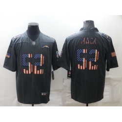 Men Los Angeles Chargers 52 Khalil Mack Grey Salute To Service USA Flag Stitched jersey