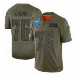 Men Los Angeles Chargers 76 Russell Okung Limited Camo 2019 Salute to Service Football Jersey