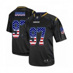 Men Los Angeles Chargers 97 Joey Bosa Elite Black USA Flag Fashion Football Jersey