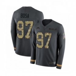 Men Los Angeles Chargers 97 Joey Bosa Limited Black Salute to Service Therma Long Sleeve Football Jersey