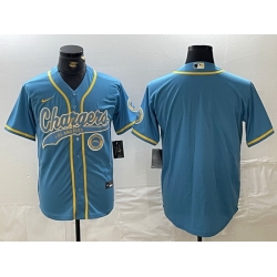 Men Los Angeles Chargers Blue Cool Base Stitched Baseball Jersey