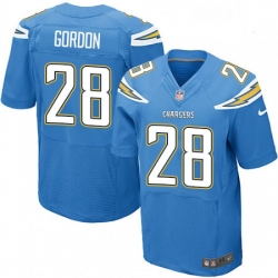 Men Nike Los Angeles Chargers 28 Melvin Gordon Elite Electric Blue Alternate NFL Jersey