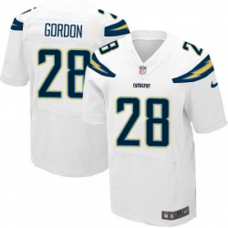 Men Nike Los Angeles Chargers 28 Melvin Gordon Elite White NFL Jersey