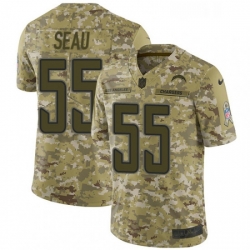 Men Nike Los Angeles Chargers 55 Junior Seau Limited Camo 2018 Salute to Service NFL Jersey