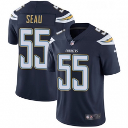 Men Nike Los Angeles Chargers 55 Junior Seau Navy Blue Team Color Vapor Untouchable Limited Player NFL Jersey