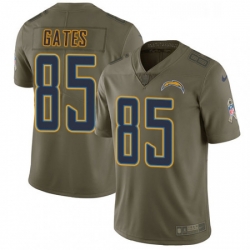 Men Nike Los Angeles Chargers 85 Antonio Gates Limited Olive 2017 Salute to Service NFL Jersey