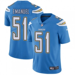 Nike Chargers #51 Kyle Emanuel Electric Blue Alternate Mens Stitched NFL Vapor Untouchable Limited Jersey