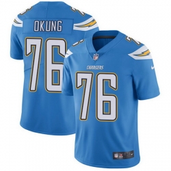 Nike Chargers #76 Russell Okung Electric Blue Alternate Mens Stitched NFL Vapor Untouchable Limited Jersey