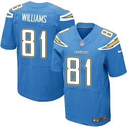 Nike Chargers #81 Mike Williams Electric Blue Alternate Mens Stitched NFL New Elite Jersey