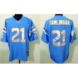 San Diego Chargers 21 L.Tomlinson light blue Throwback jerseys