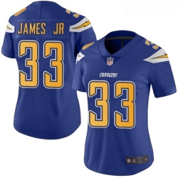 Chargers #33 Derwin James Jr Electric Blue Women Stitched Football Limited Rush Jersey