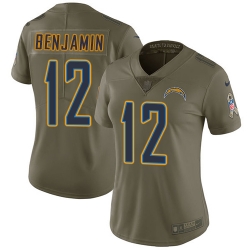 Nike Chargers #12 Travis Benjamin Olive Womens Stitched NFL Limited 2017 Salute to Service Jersey