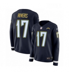 Womens Nike Los Angeles Chargers 17 Philip Rivers Limited Navy Blue Therma Long Sleeve NFL Jersey