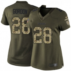 Womens Nike Los Angeles Chargers 28 Melvin Gordon Elite Green Salute to Service NFL Jersey