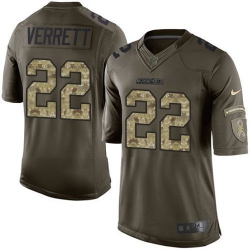 Nike Chargers #22 Jason Verrett Green Youth Stitched NFL Limited Salute to Service Jersey