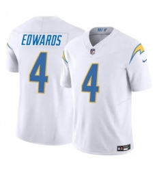Youth Los Angeles Chargers 4 Gus Edwards White 2024 F U S E Vapor Untouchable Limited Stitched Jersey
